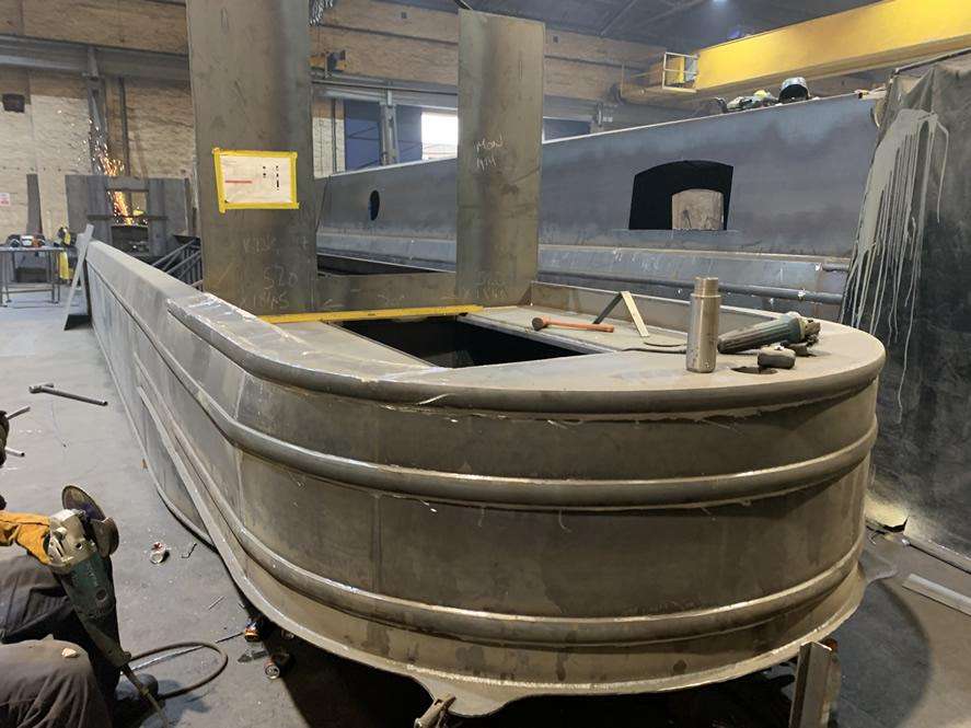 Early stages of a fully bespoke narrowboat build